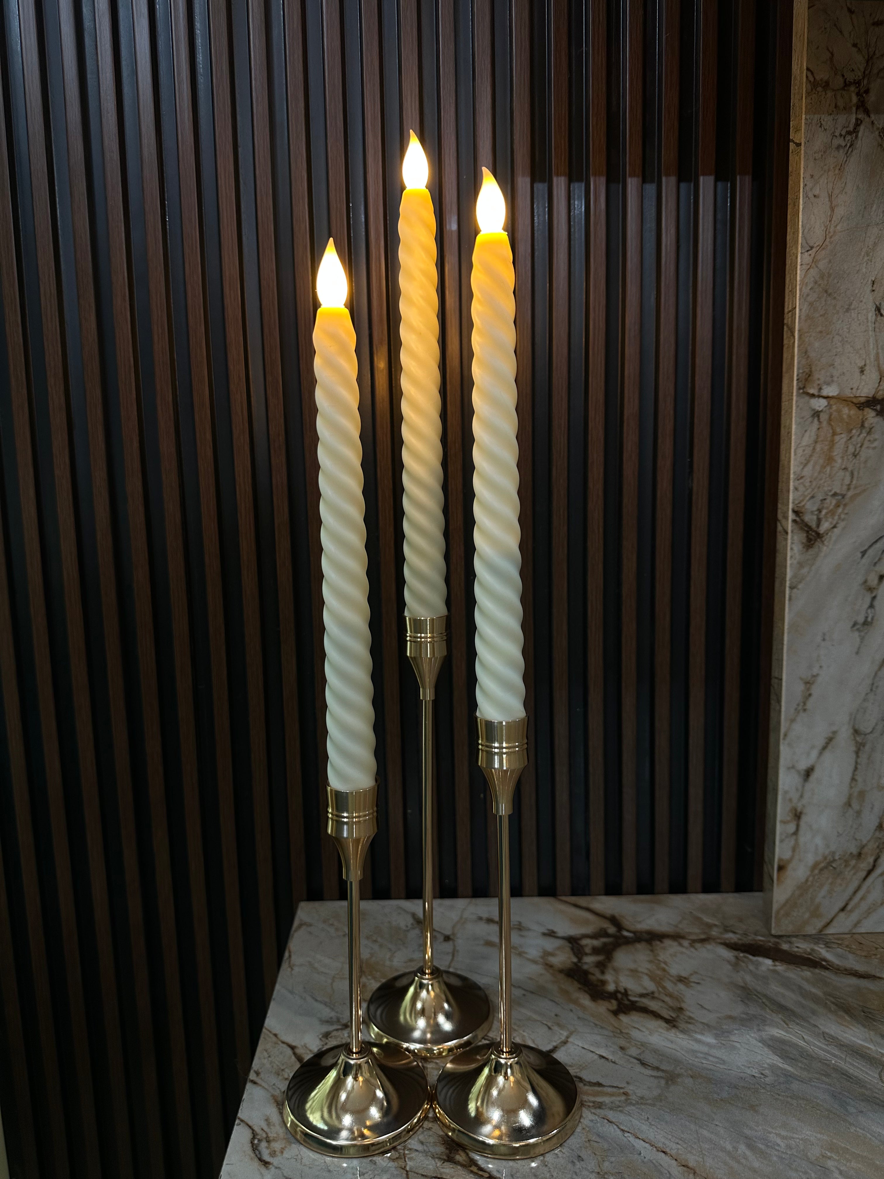 Candle Holder Set-(3pcs) with Candles