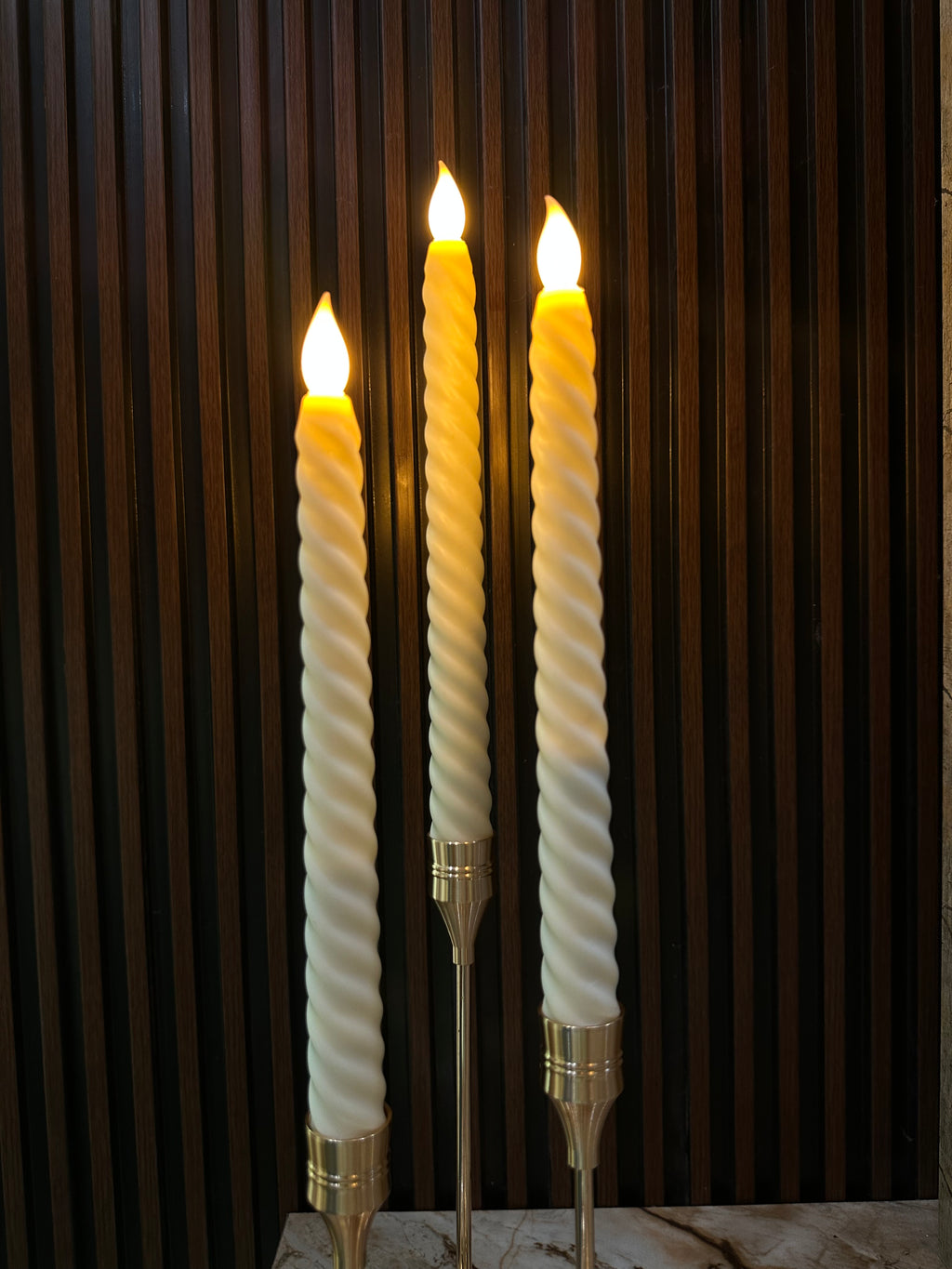 Candle Holder Set-(3pcs) with Candles