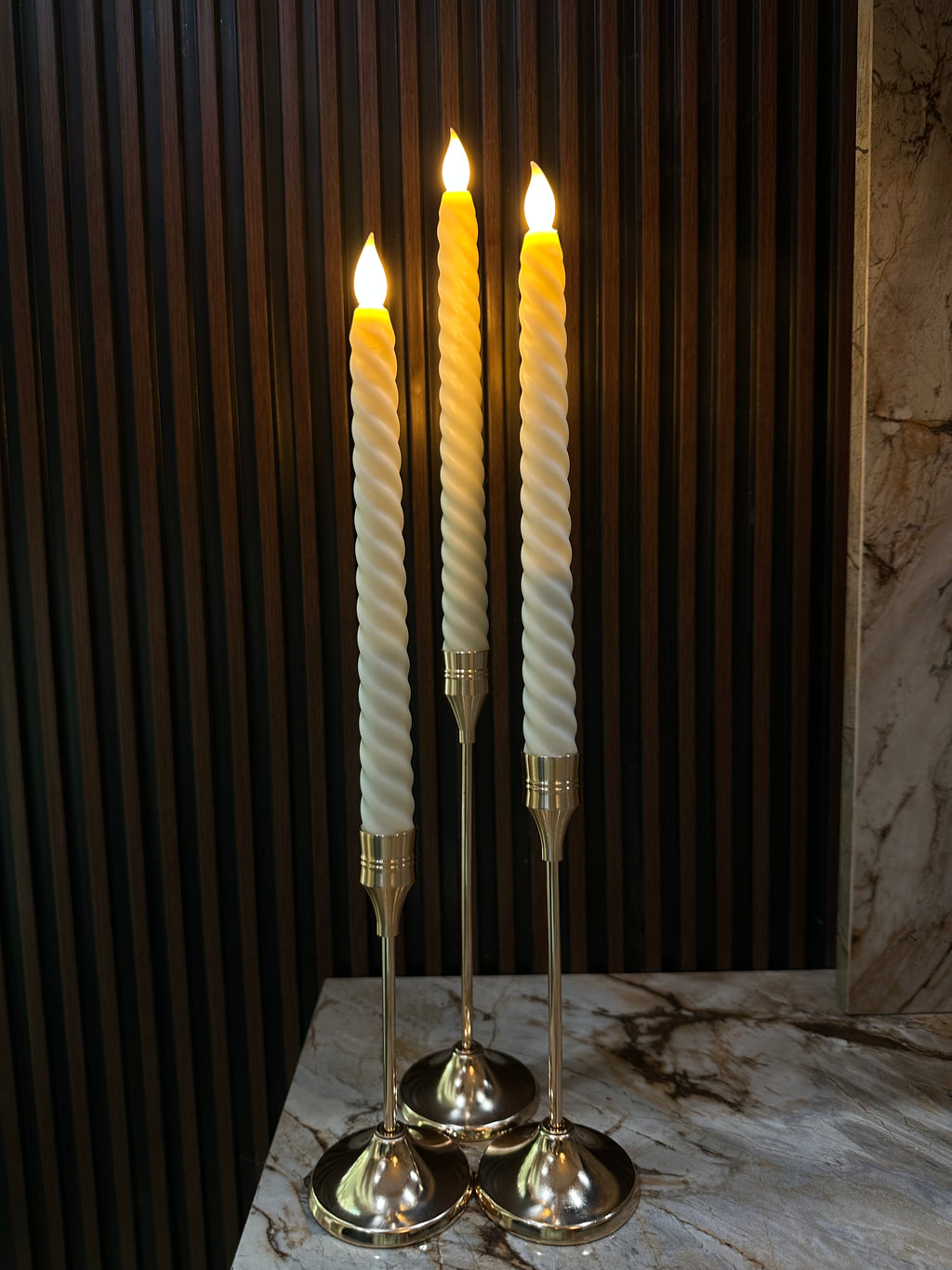 Candle Holder Set-(3pcs) with Candles