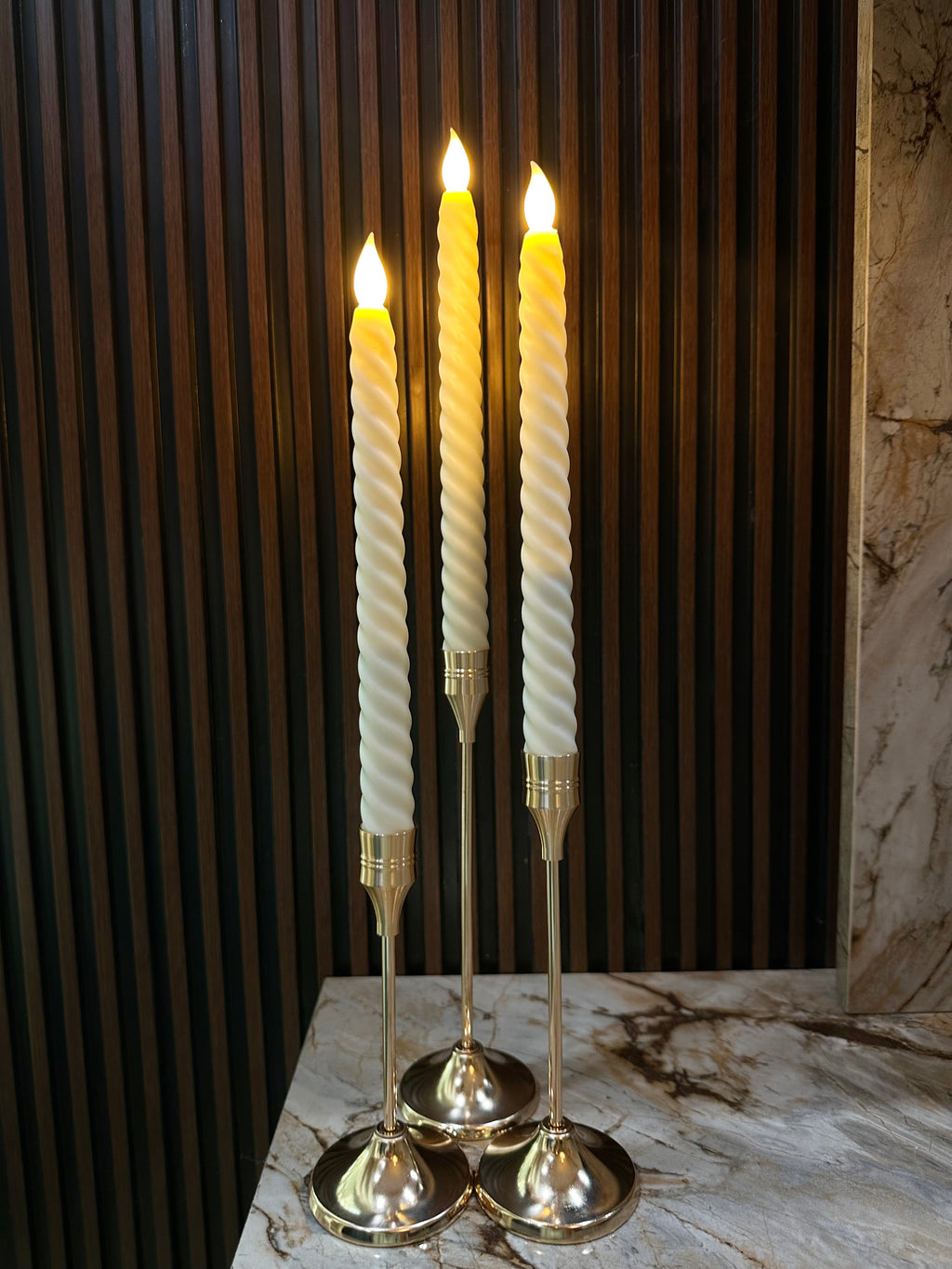 Candle Holder Set-(3pcs) with Candles