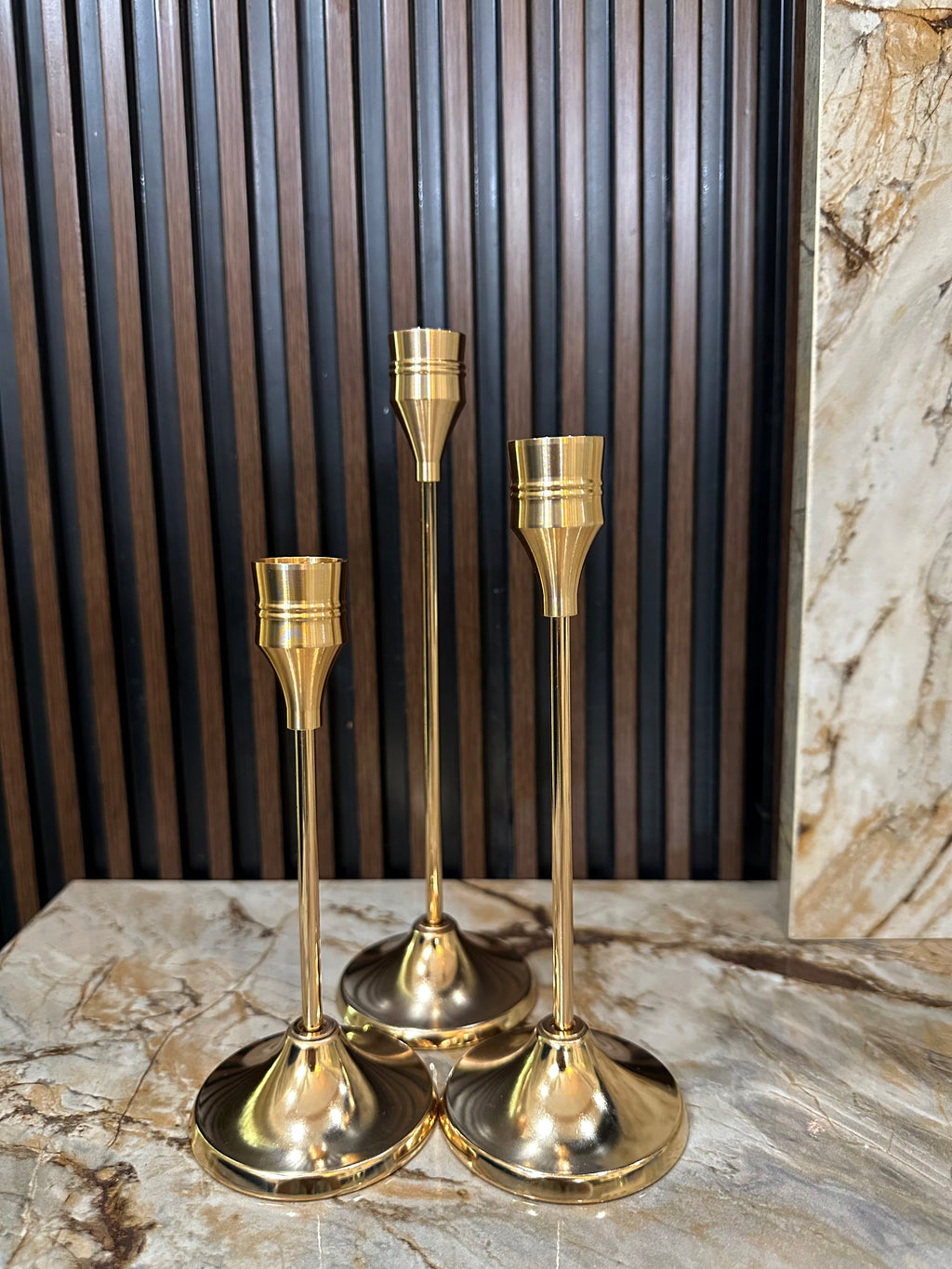 Candle Holder Set-(3pcs) with Candles